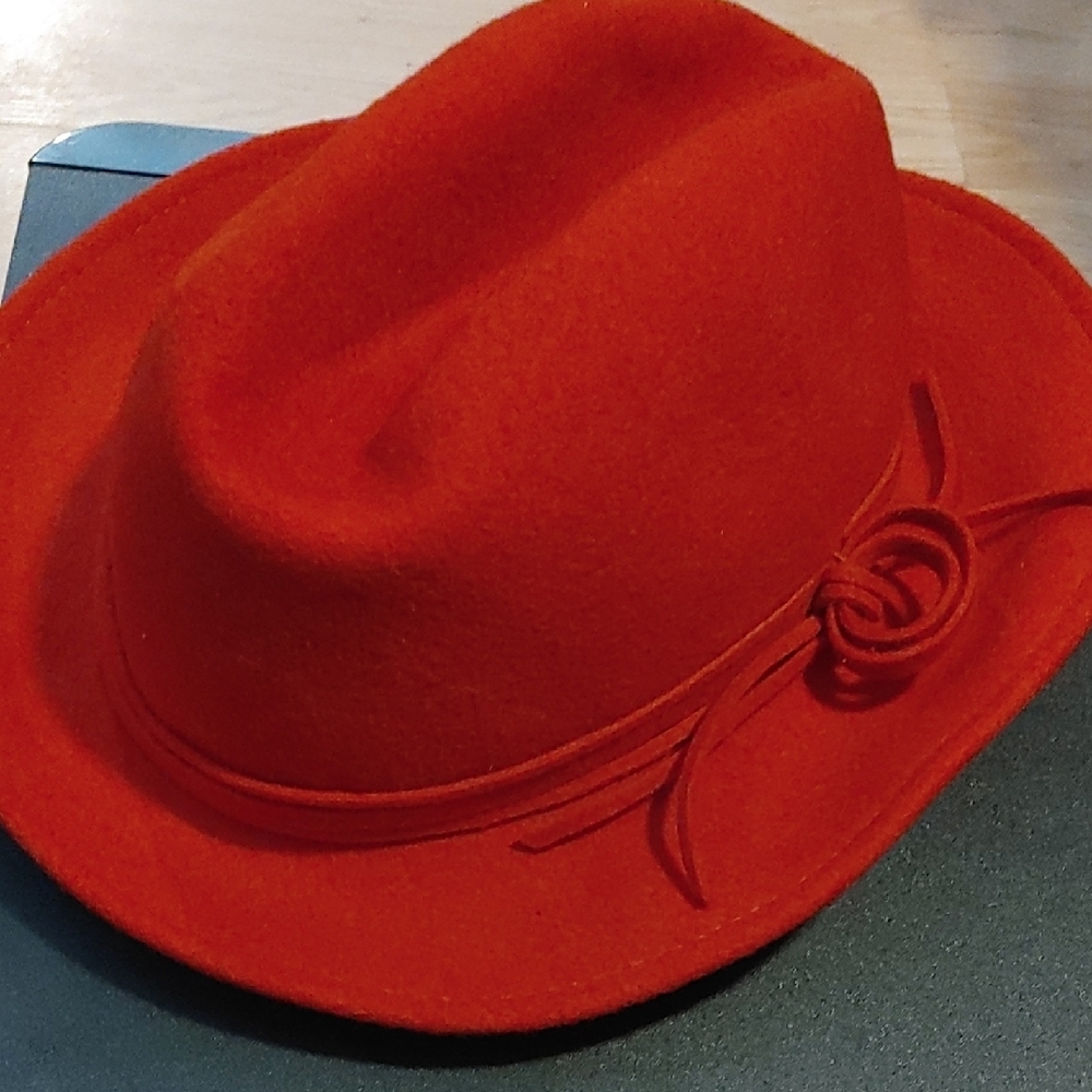 Stylish Red Fedora Hat